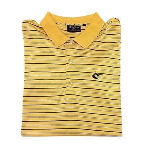 Bobby Jones Cave Valley CC Yellow/Black Striped Golf Polo Shirt Size Large